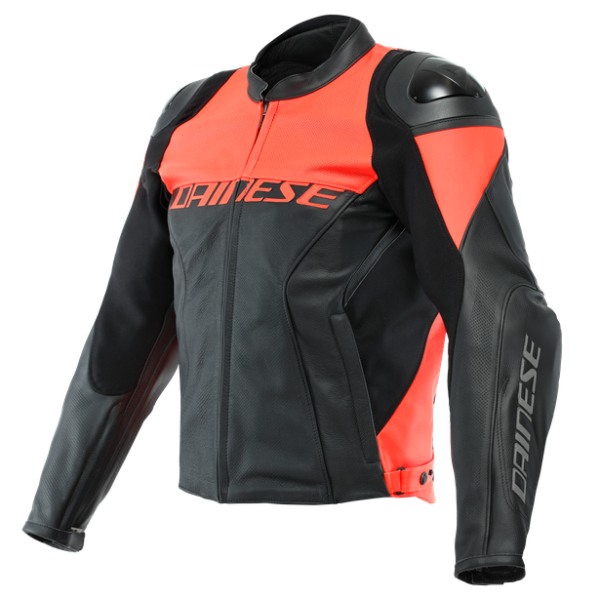 מעיל עור מחורר גברים דיינז שחור/ אדום - DAINESE RACING PERF 4