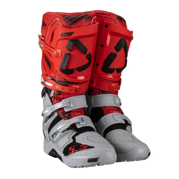 מגפי רכיבה ליט 5.5 אפור/ אדום - LEATT BOOTS 5.5 FLEXLOCK ENDURO