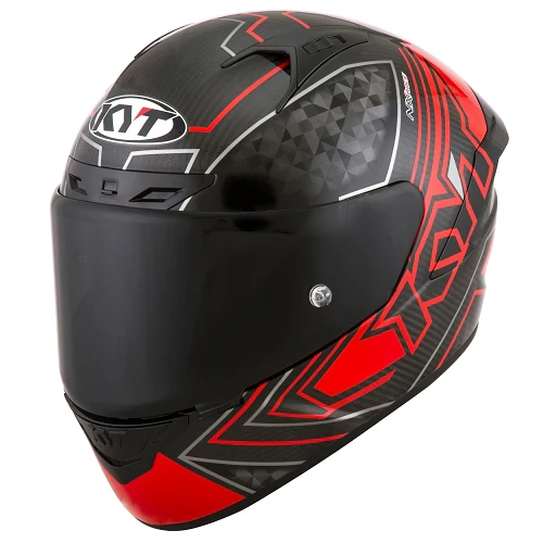 קסדה מלאה קיי ווי טי קרבון/ שחור/ אדום - KYT NX-RACE CARBON PRISMA RED