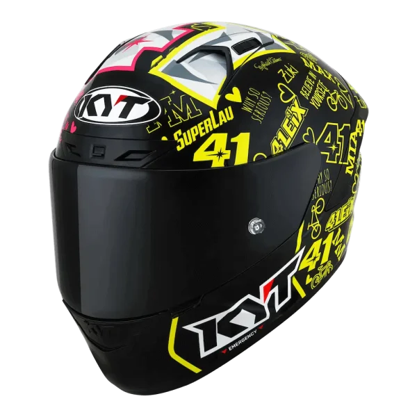 קסדה מלאה קיי ווי טי שחור/ צהוב/ ורוד - KYT NX-RACE ESPARGARO REPLICA