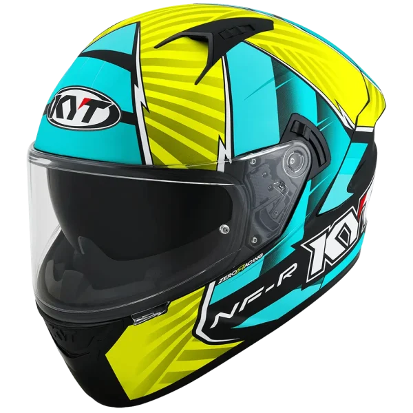 קסדה מלאה קיי ווי טי צהוב/ טורקיז – KYT NF-R XAVI FORES REPLICA ORIGINAL MATT YELLOW /GREEN