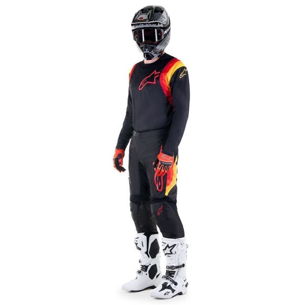 חליפת רכיבה אלפינסטארס שחור/ אדום/ צהוב - ALPINESTARS FLUID CORSA