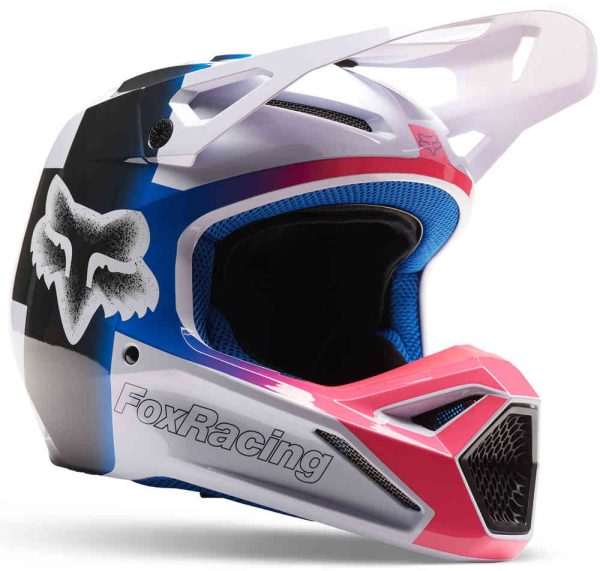 קסדת רכיבה פוקס לבן/ שחור/ ורוד - FOX V1 HORIZON V23