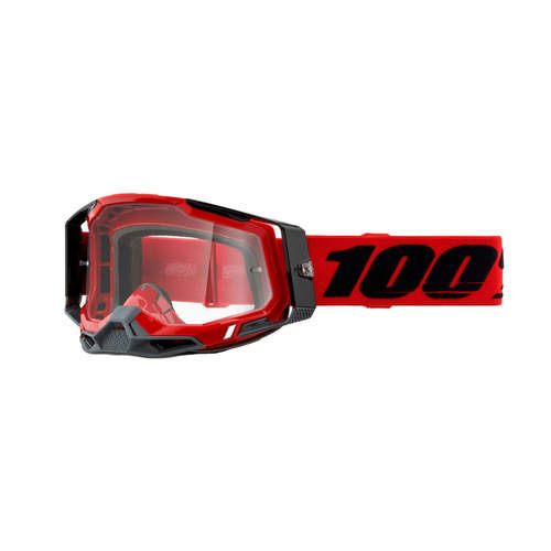 משקפי אבק 100% אדום עדשת מראה - RACECRAFT 2 GOGGLE RED