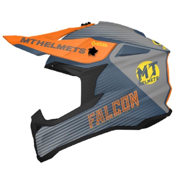 קסדת שטח אמ טי פלקון אפור/ כתום - MT FALCON SYSTEM