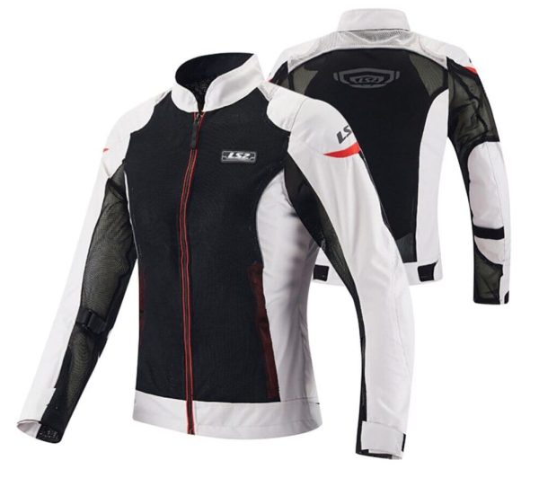 מעיל קיץ נשים אל אס 2 אפור/ שחור / אדום - LS2 AIRY EVO LADY JACKET BLACK GREY RED