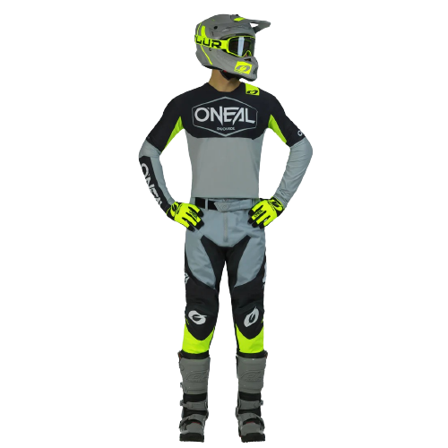 חליפת רכיבה אוניל שחור/ אפור/ צהוב - ONEAL ELEMENT RACEWEAR V.23