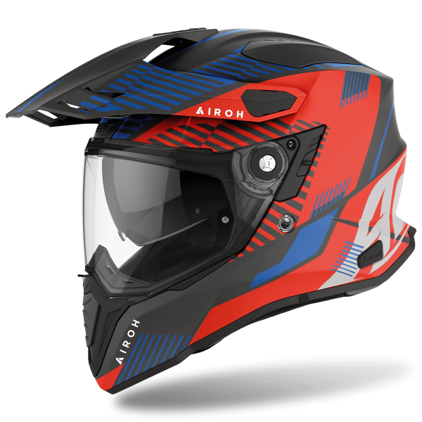 קסדת אדוונצ'ר אירו קומנדר אדום/ כחול/ שחור - AIROH COMMANDER BOOST