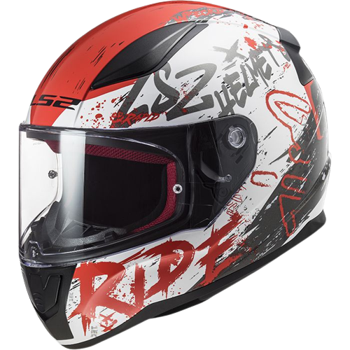 קסדה מלאה אל אס 2 רפיד לבן/ שחור/ אדום - LS2 RAPID FF353