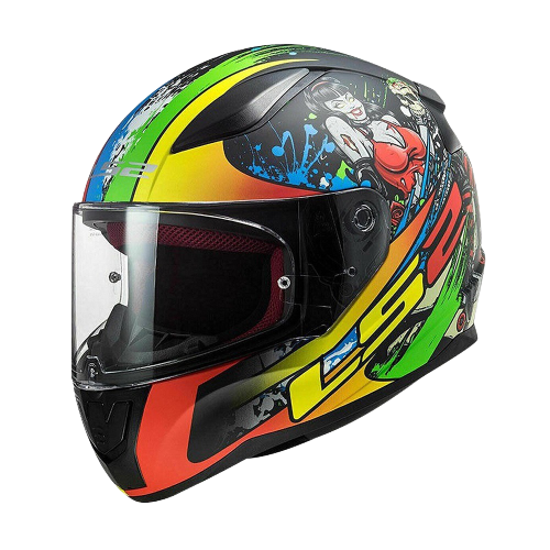 קסדה מלאה אל אס 2 שחור/ אדום/ ירוק - LS2 RAPID FF353 FEISTY