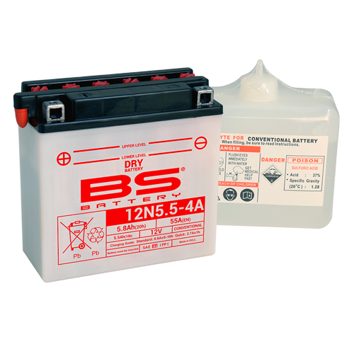 מצבר BS BATTERY - DRY 12N5.5-4A (אחריות לשנה)