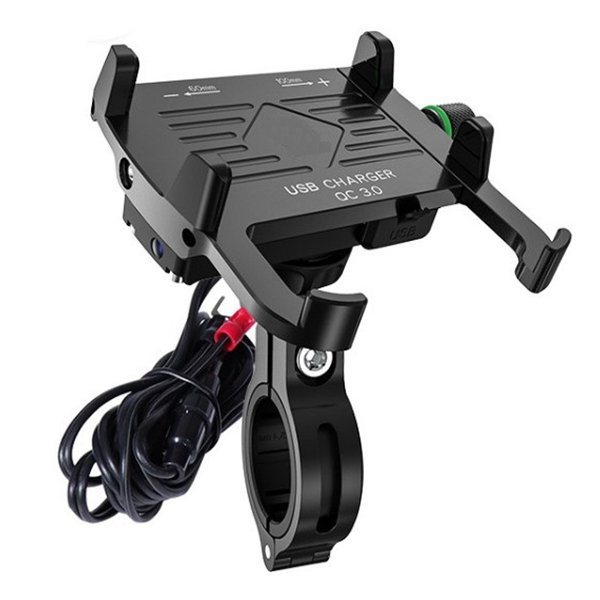 מתקן טלפון אלומיניום אוניברסלי כולל טעינה אלחוטית מקינה לקטנוע/ אופנוע - MACHINA M6S