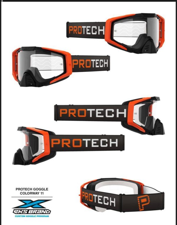 משקפי אבק פרוטק כתום/ שחור עדשה שקופה – PROTECH