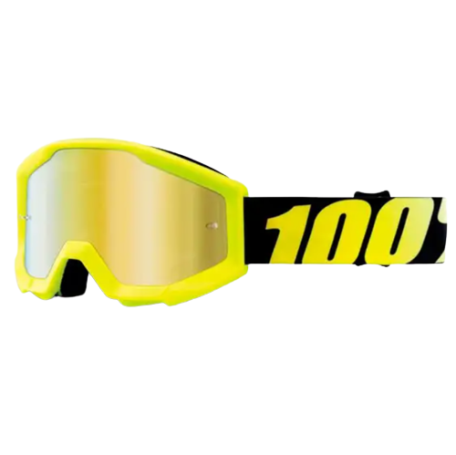 משקף אבק נוער 100% - STRATA 100% JUNIOR GOGGLE NATION CLEAR LENS צבע צהוב/ עדשה מראה צהובה