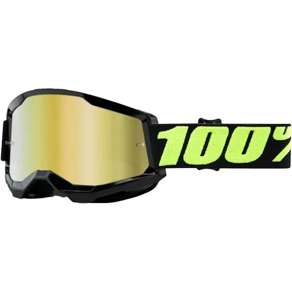 משקפי אבק 100% שחור עדשת מראה - STRATA 2 FLUO GOGGLE BLACK UPSOL