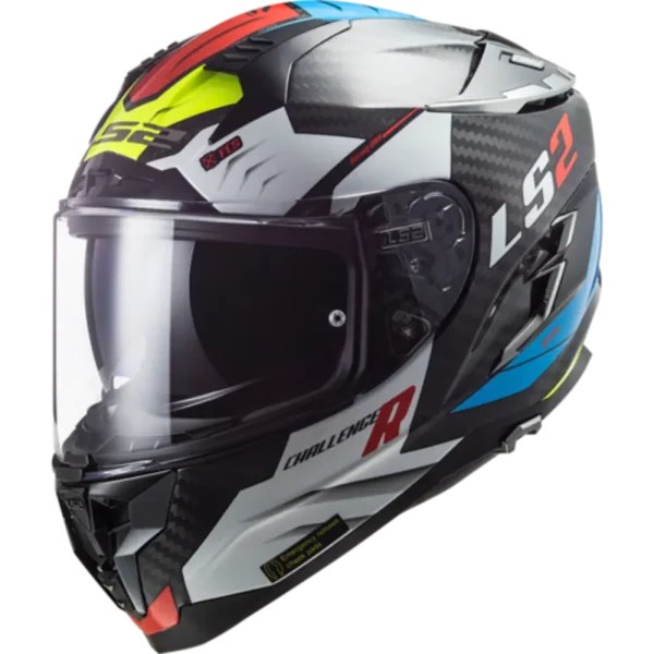 קסדה מלאה אל אס 2 צ'לנג'ר קרבון/ כחול/לבן/ אדום – LS2 FF327 CHALLENGER SPORTY WHITE