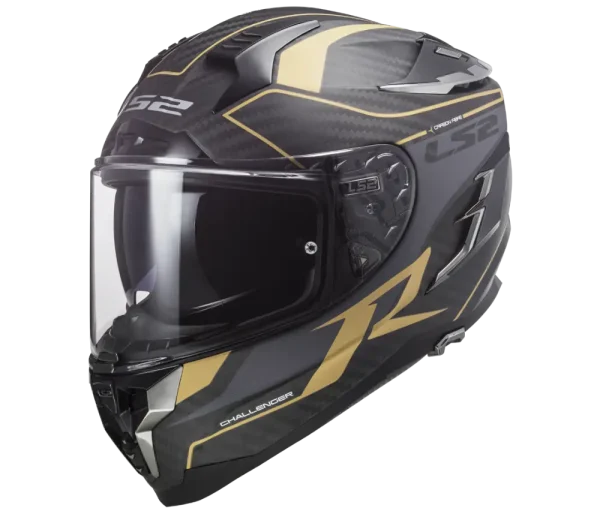 קסדה מלאה אל אס 2 צ'לנג'ר קרבון מט/ זהב – LS2 FF327 CHALLENGER GRID MATT CARBON GOLD