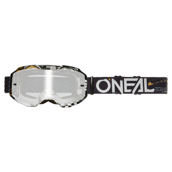 משקפי אבק אוניל שחור/ לבן - עדשת מראה - ONEAL B-10 GOGGLE ATTACK V.24