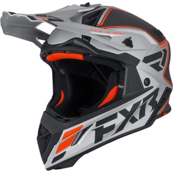 קסדת רכיבה אף אקס אר קרבון כתום/ אפור - FXR RACING HELIUM CARBON 2026