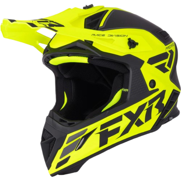 קסדת רכיבה אף אקס אר שחור/ צהוב - FXR RACING HELIUM RACE 2026