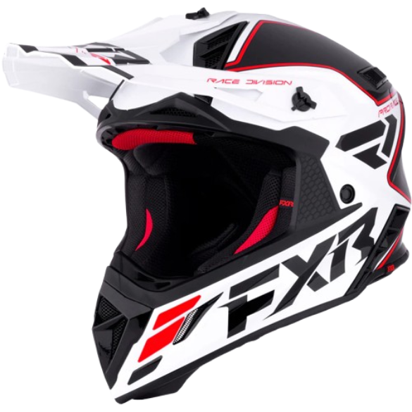 קסדת רכיבה אף אקס אר אדום/ לבן/ שחור - FXR RACING HELIUM RACE 2026