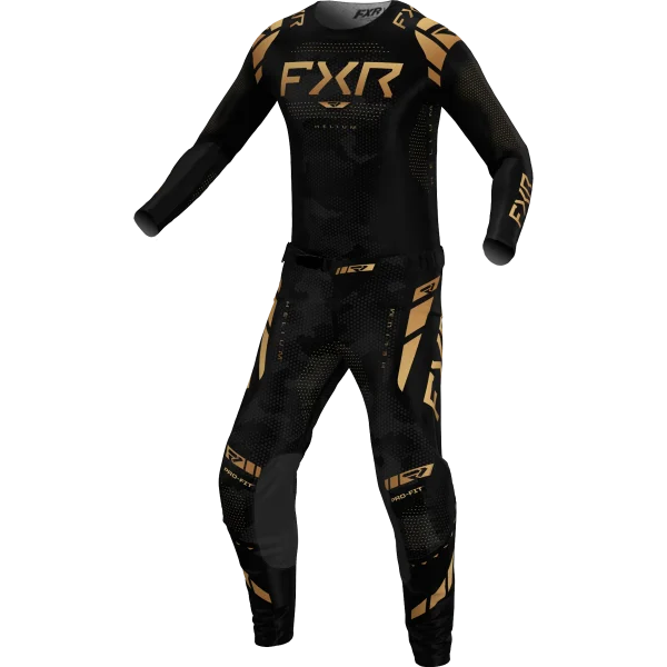 חליפת רכיבה אף אקס אר שחור/ זהב - FXR RACING HELIUM TEXAS TEA V25‏