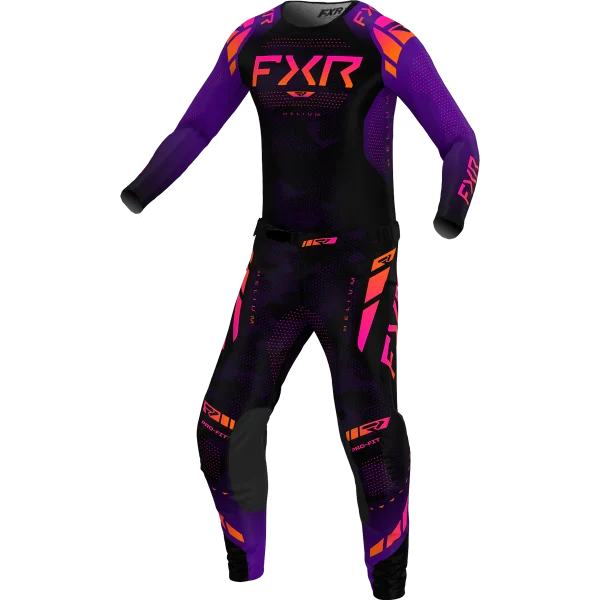 חליפת רכיבה אף אקס אר סגול/ שחור - FXR RACING HELIUM COMBO GAMMA V25‏