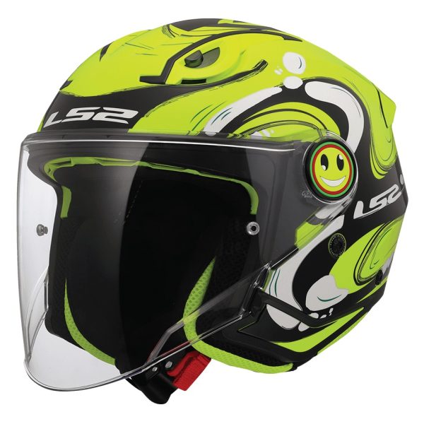 קסדה 3/4 לילדים אל אס 2 פאני צהוב/ שחור/ לבן - LS2 OF622 FUNNY YELLOW BLACK WHITE