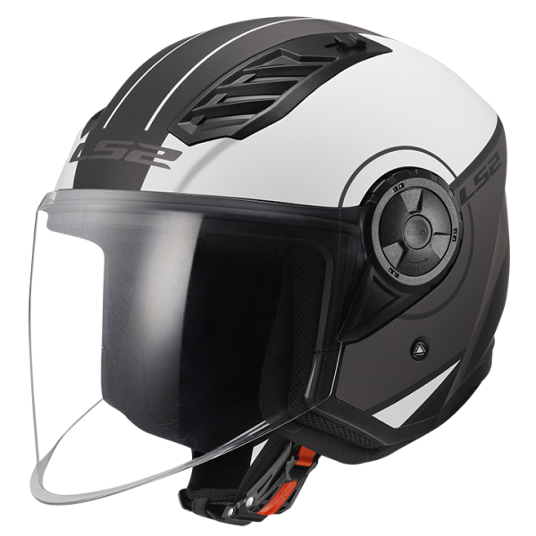 קסדת 3/4 אל אס 2 איירפלו 2 לבן/ אפור - LS2 OF616 AIRFLOW II COVER GLOSS WHITE/ GREY