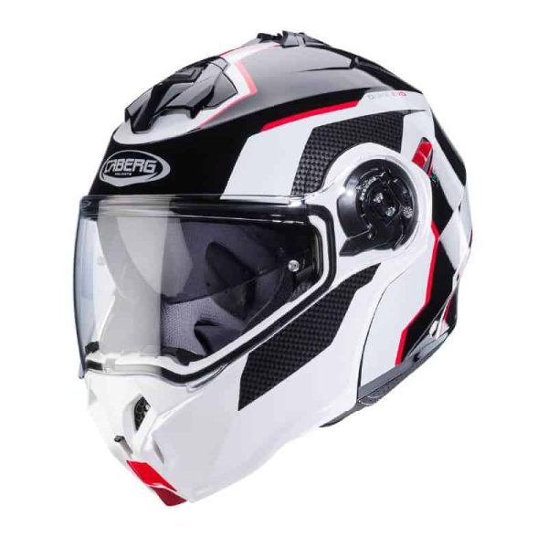 קסדה נפתחת קאברג דיוק איבו שחור/ לבן/ אדום - CABERG DUKE EVO BLACK/ WHITE/ RED