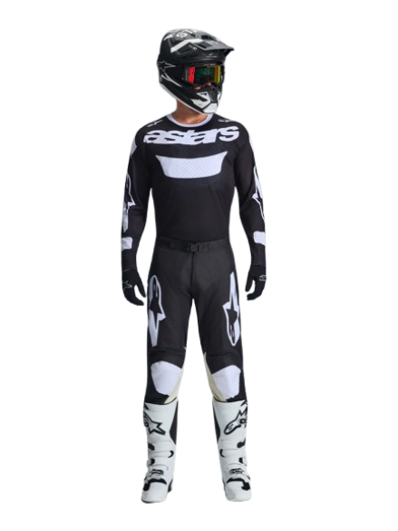 חליפת רכיבה אלפינסטארס שחור/ לבן - ALPINESTARS RACER AIR RIWAY 2026