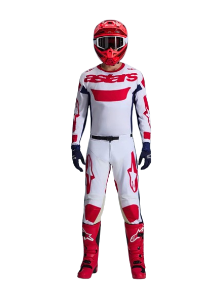 חליפת רכיבה אלפינסטארס לבן/ כחול/ אדום - ALPINESTARS RACER LAHND 2026