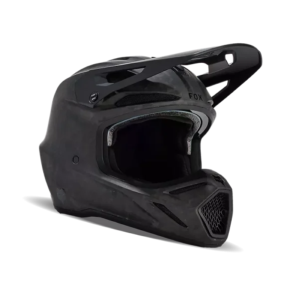קסדת רכיבה פוקס קרבון מט - FOX V3 RS MATT CARBON SOLID V26