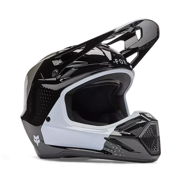 קסדת רכיבה פוקס שחור/ לבן - FOX V3 TINE V26