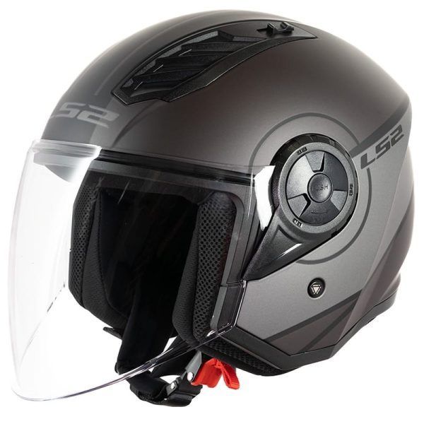 קסדת 3/4 אל אס 2 איירפלו 2 שחור/ אפור מט - LS2 OF616 AIRFLOW II COVER MATT BLACK/ GREY