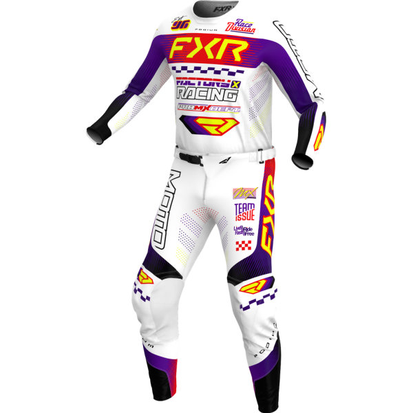 חליפת רכיבה אף אקס אר שחור/ לבן/ צהוב - FXR RACING PODIUM GLADIATOR V26