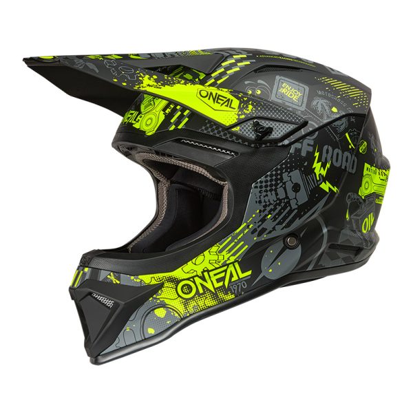 קסדת שטח אוניל שחור/ אפור/ צהוב - ONEAL 1SRS VIBRANT BLACK/ GREY/ YELLOW V.26